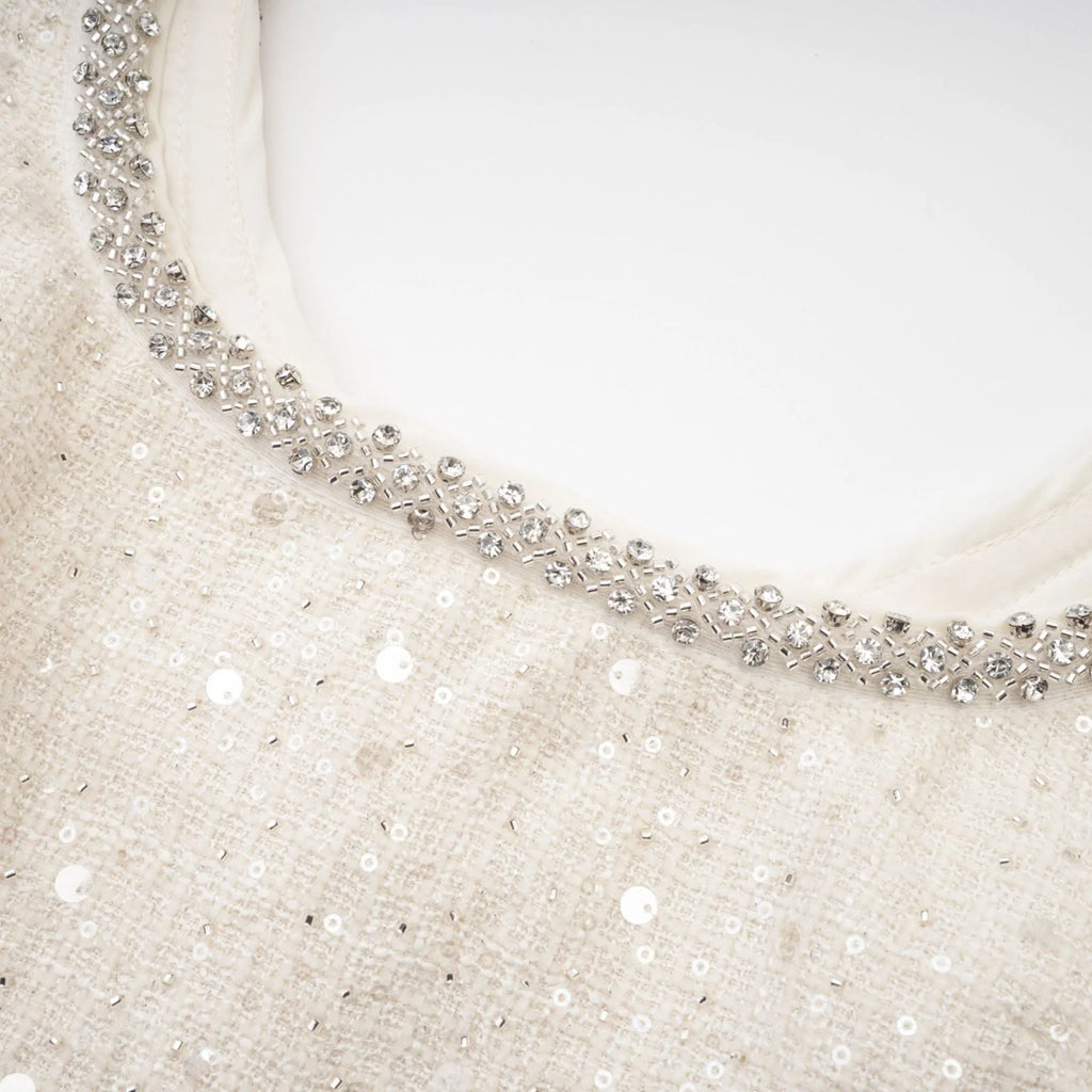 Kiera Aurora Sequin Cut - Out Mini Dress in White