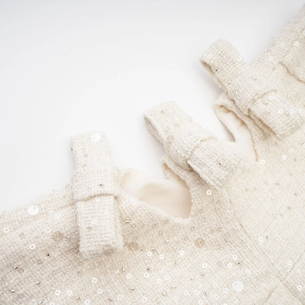 Kiera Aurora Sequin Cut - Out Mini Dress in White
