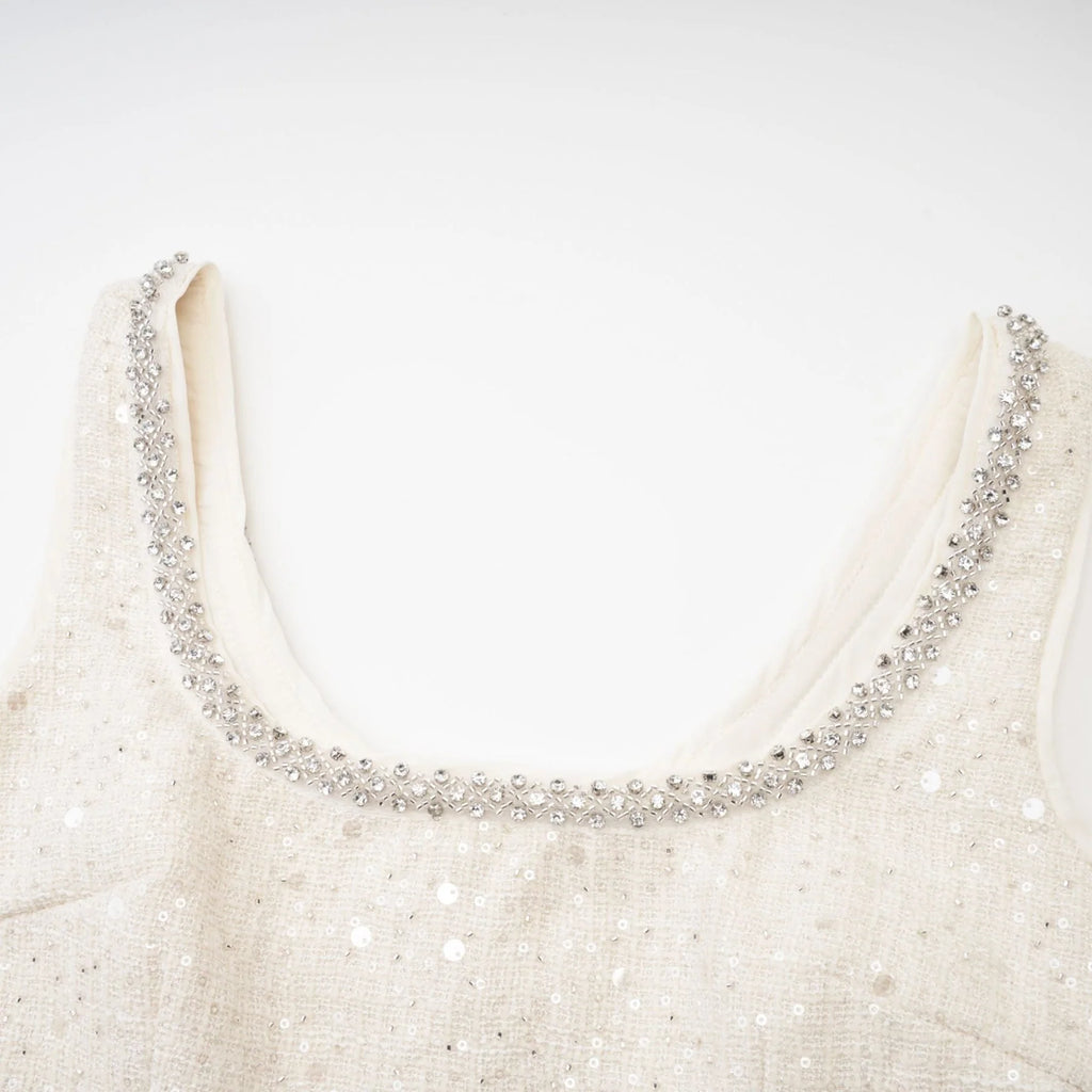 Kiera Aurora Sequin Cut - Out Mini Dress in White