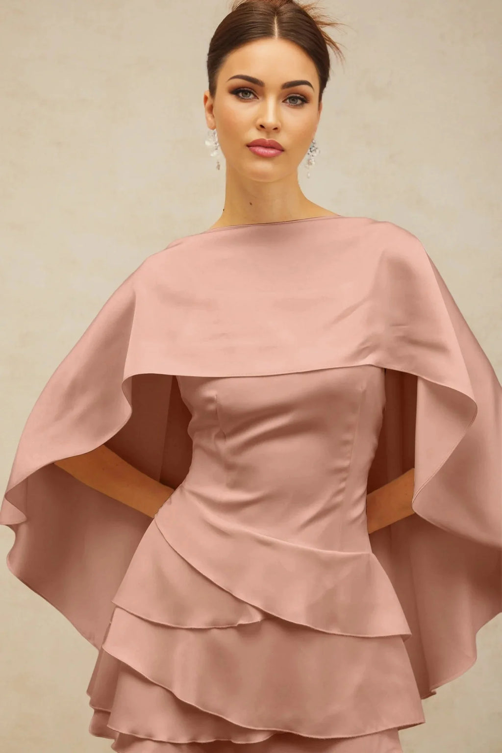 Kiera Mini Dress Pink Satin Ruffled Cocktail