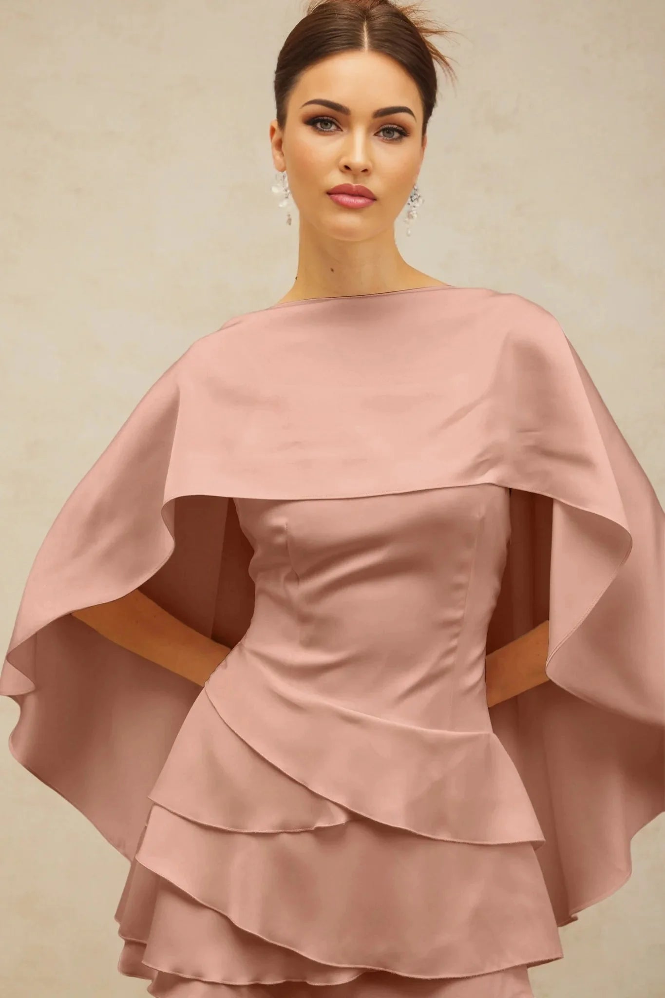 Kiera Mini Dress Pink Satin Ruffled Cocktail