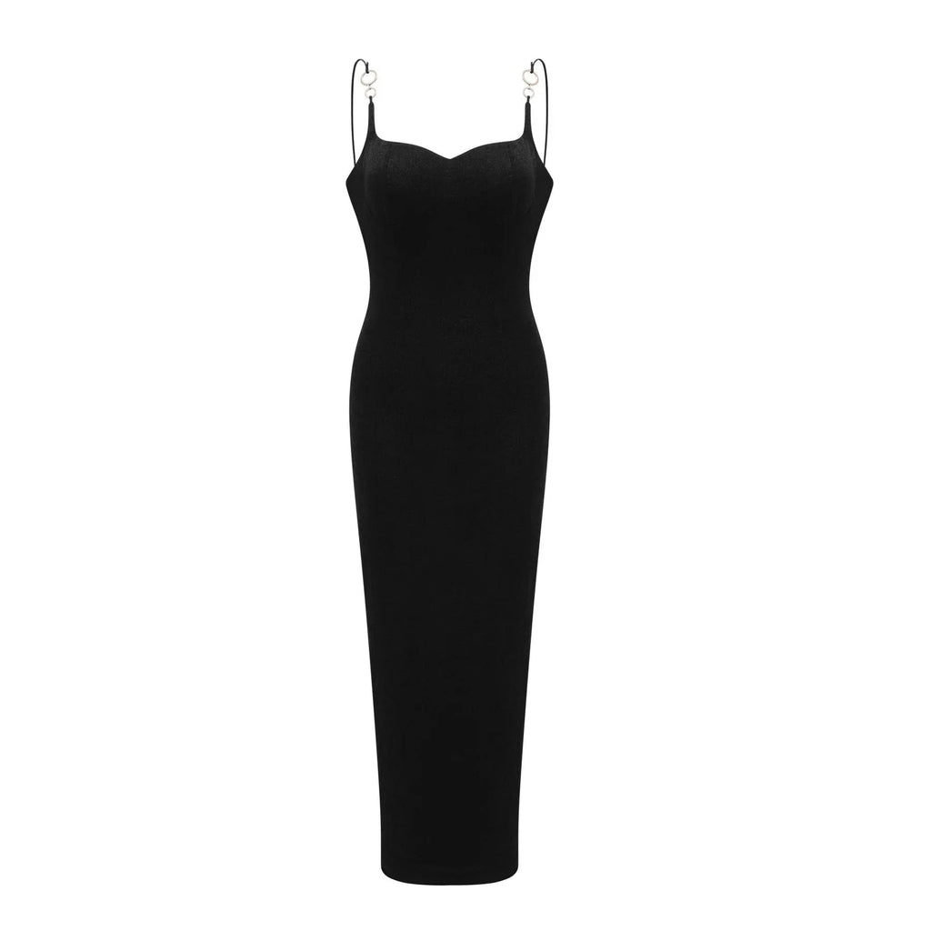 Kimberly Midi Dress Black Bustier Off - shoulder Design