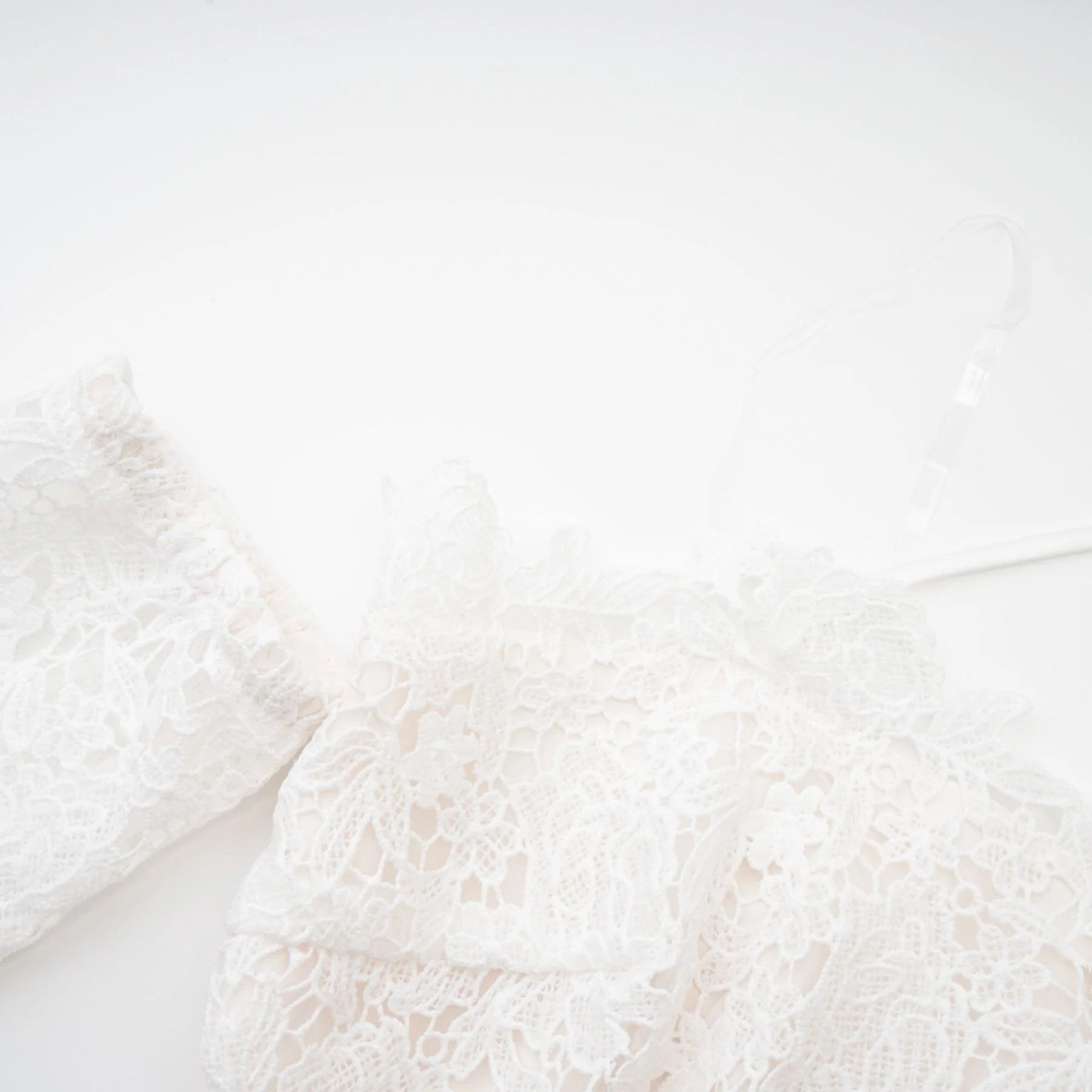 Kimberly Mini Dress White Lace Cut Out Ruffle Hem