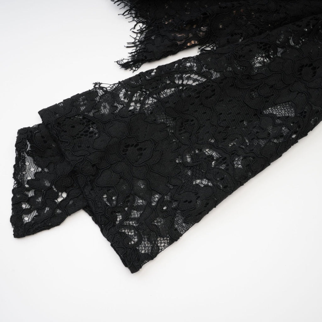 Kylitha Black Mini Dress with Lace Trim