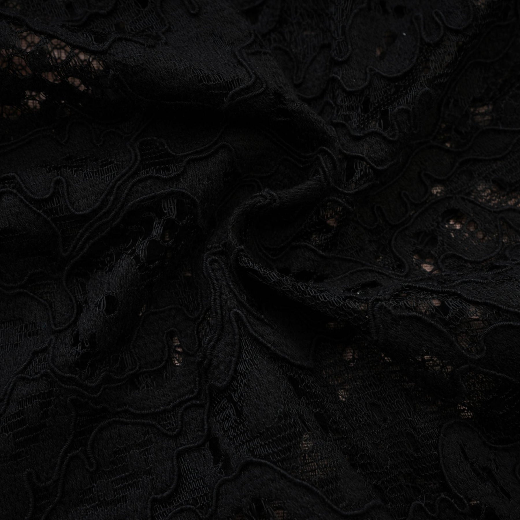 Kylitha Black Mini Dress with Lace Trim