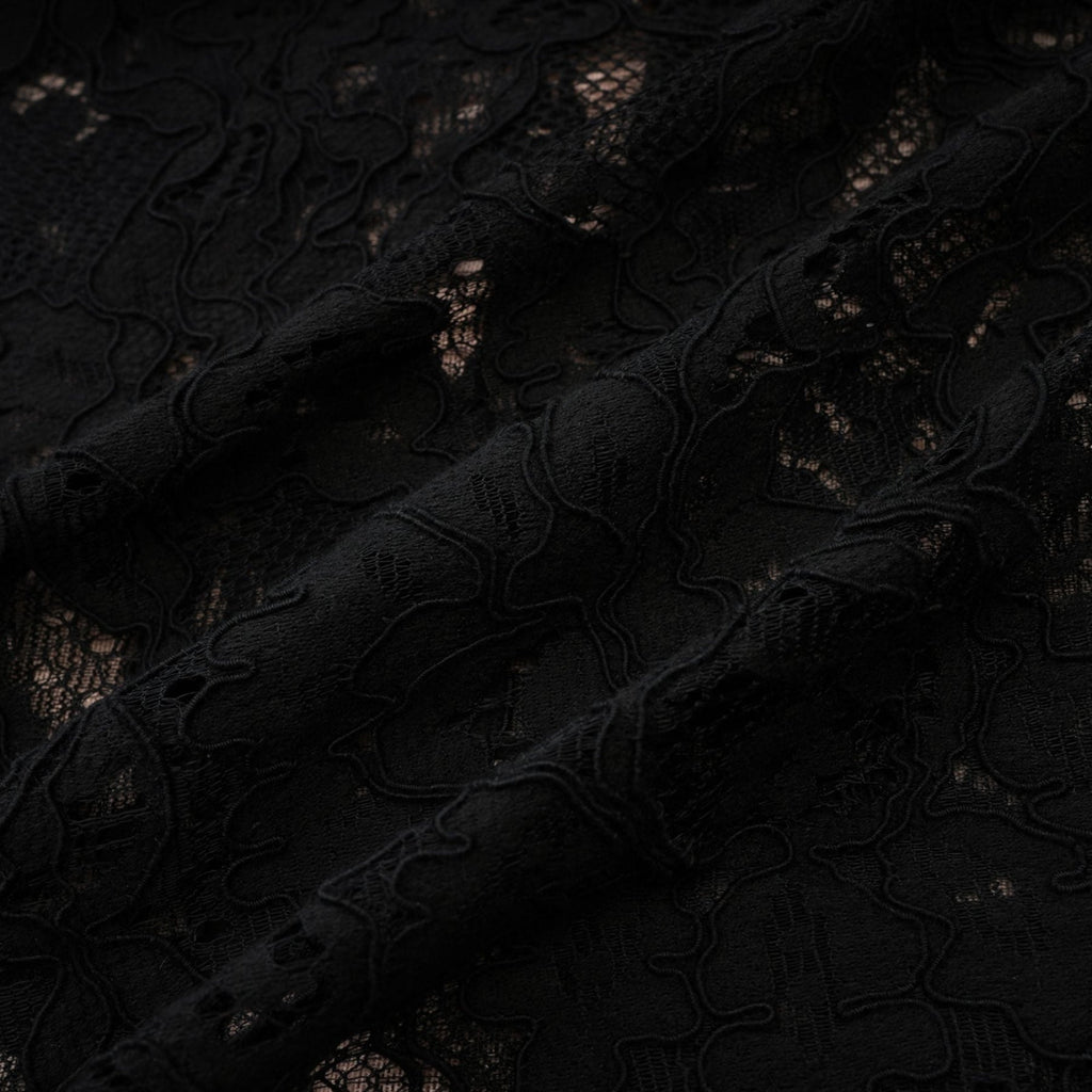 Kylitha Black Mini Dress with Lace Trim