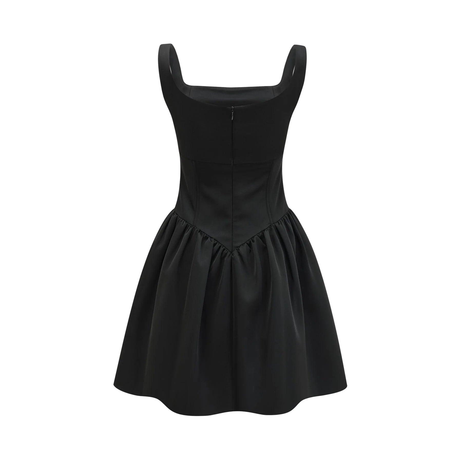 Laila Dress Black Flared Crystal Embellished & Pleated