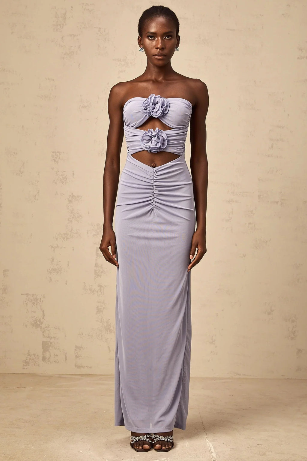 Laila Maxi Dress Lavender 3D - Petal Corset & Ruched