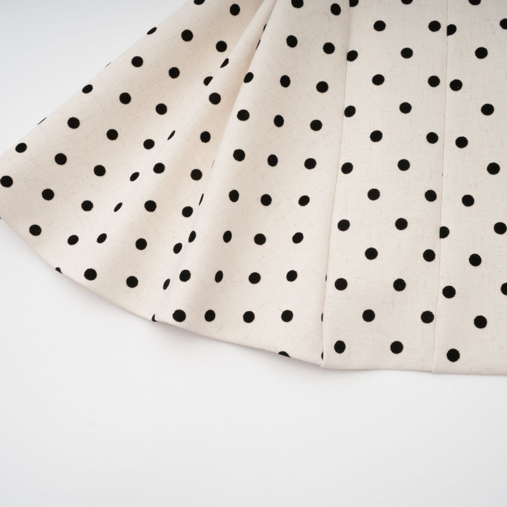 Laila Mini Dress - Polka - Dot Print Square Neck Puff Skirt