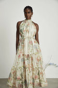 Lana Floral Print Midi Dress with Pleat Detailing