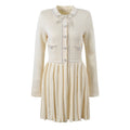 Laney Dress - A - Line Silhouette With Fitted Bodice - Button - Down Pleated Skirt - Tailored Fit - Embellished Buttons & Pockets