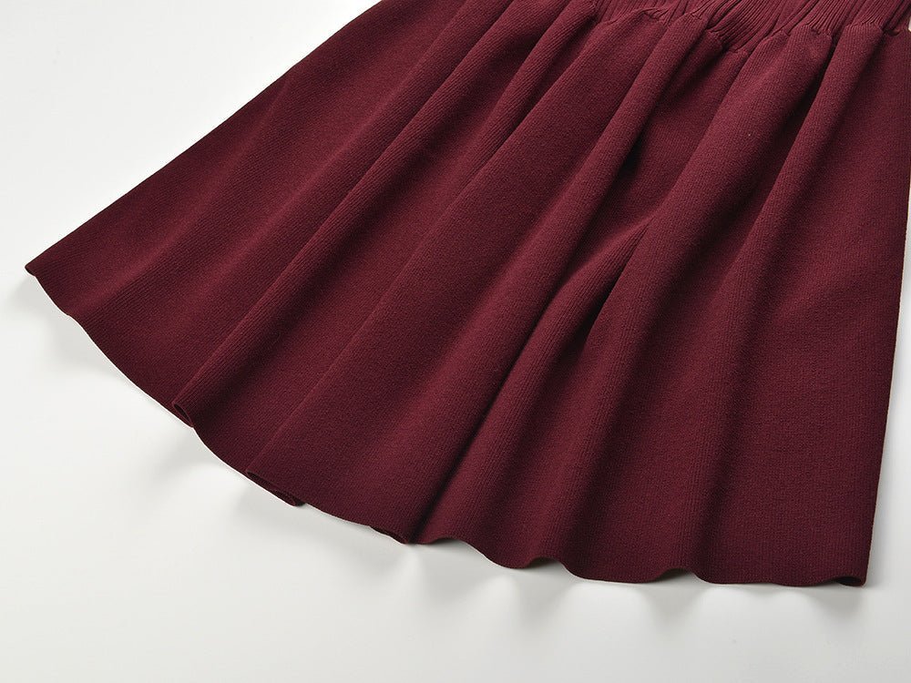 Laura Dress - Fitted Silhouette With Flare - Elegant Ribbed Design - Button Details - Tailored Fit With Flared Sleeves