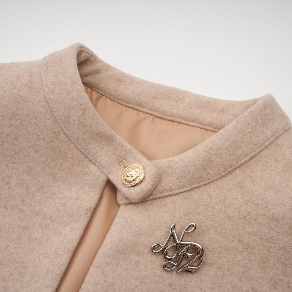Layla Modern Coat with Detachable Cape and Scarf