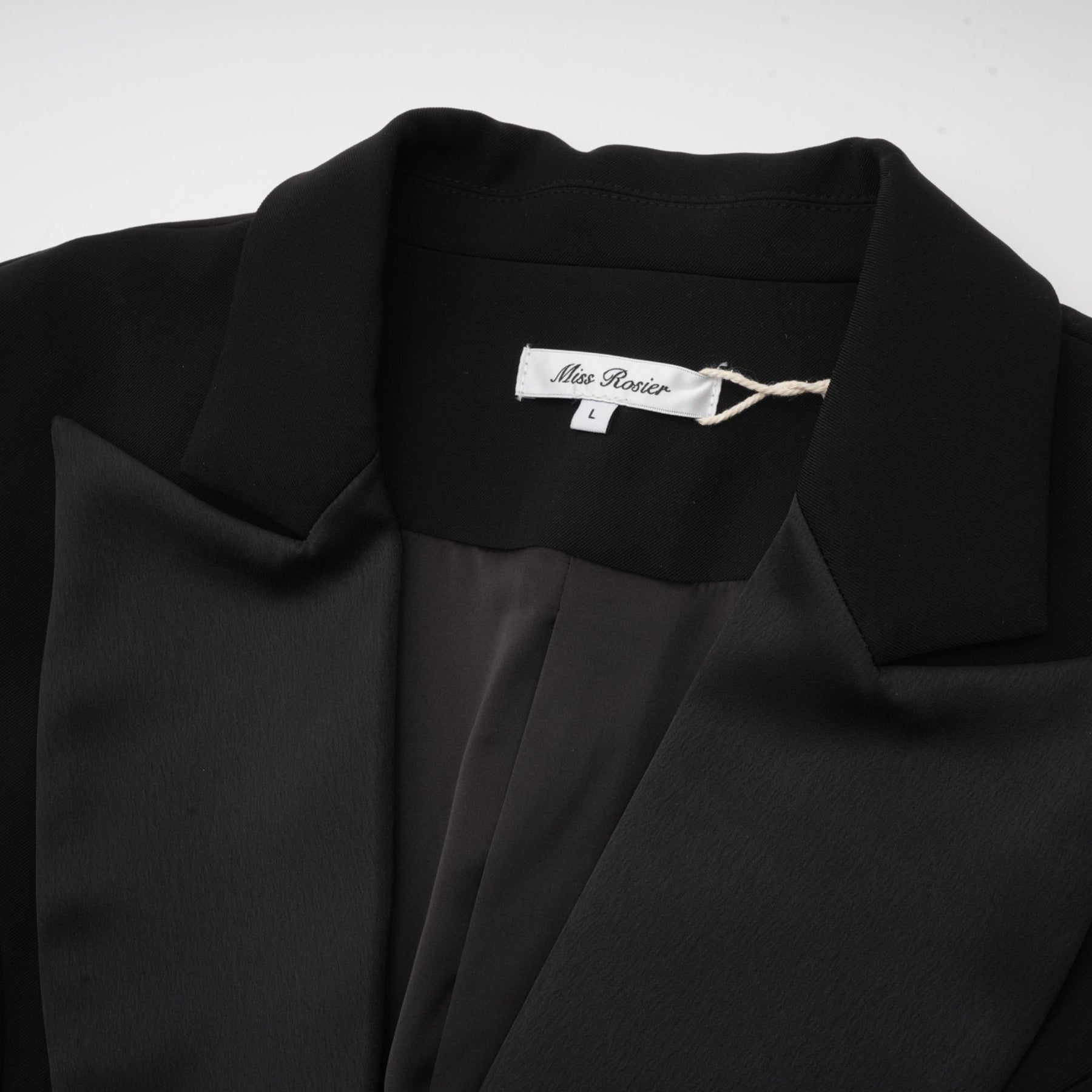 Letizia Blazer in Black Thigh Length Single Breasted Dress