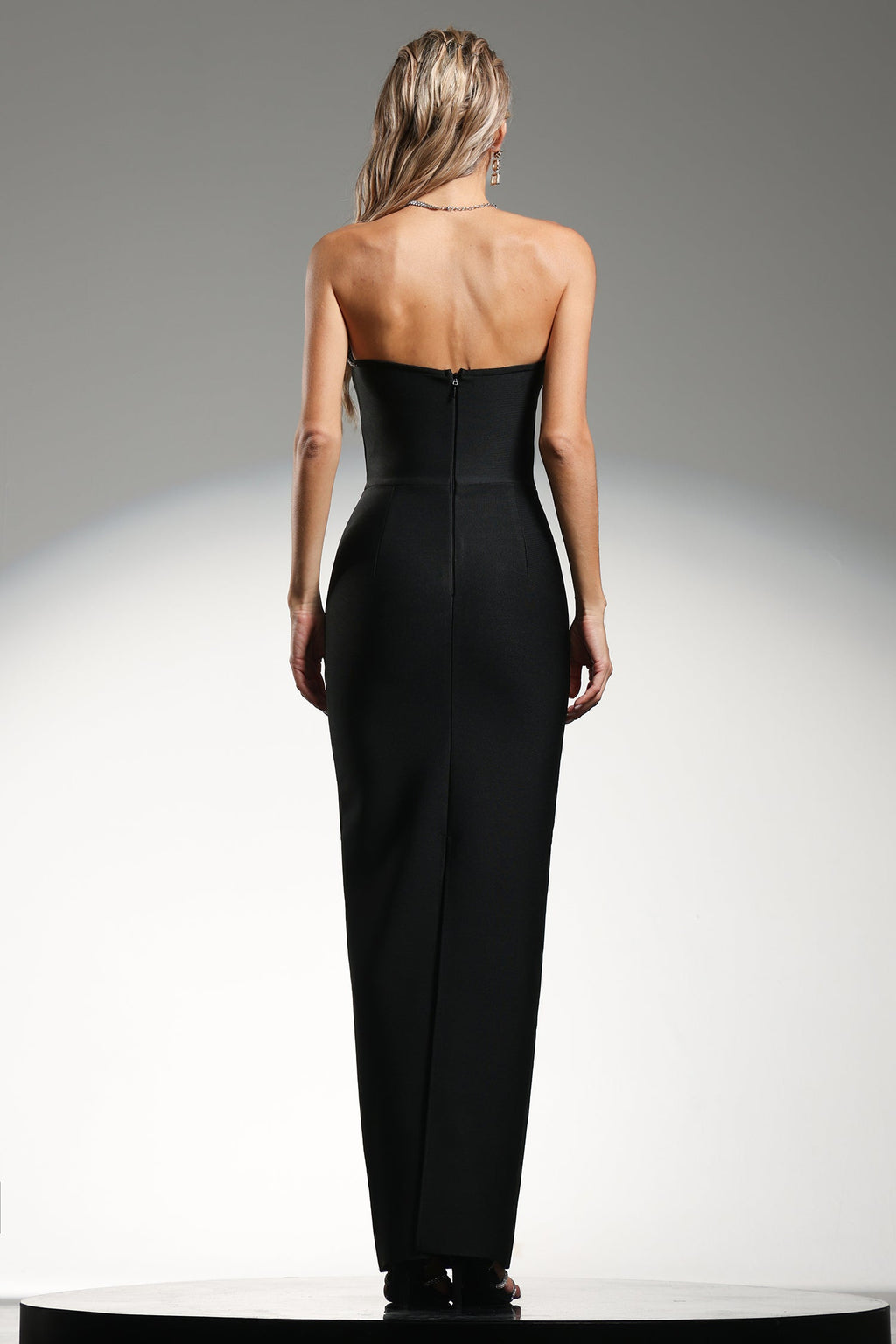 Lia Black Strapless Sweetheart Neckline Shimmering Embellishments Dress