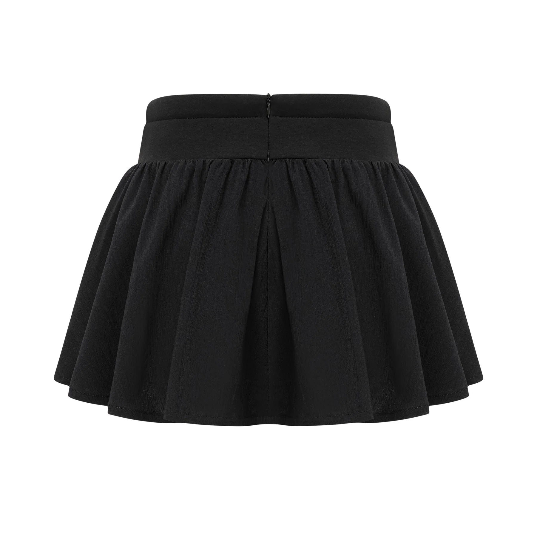 Lia Mini Dress Black Pleated Elastic Waistband Skirt