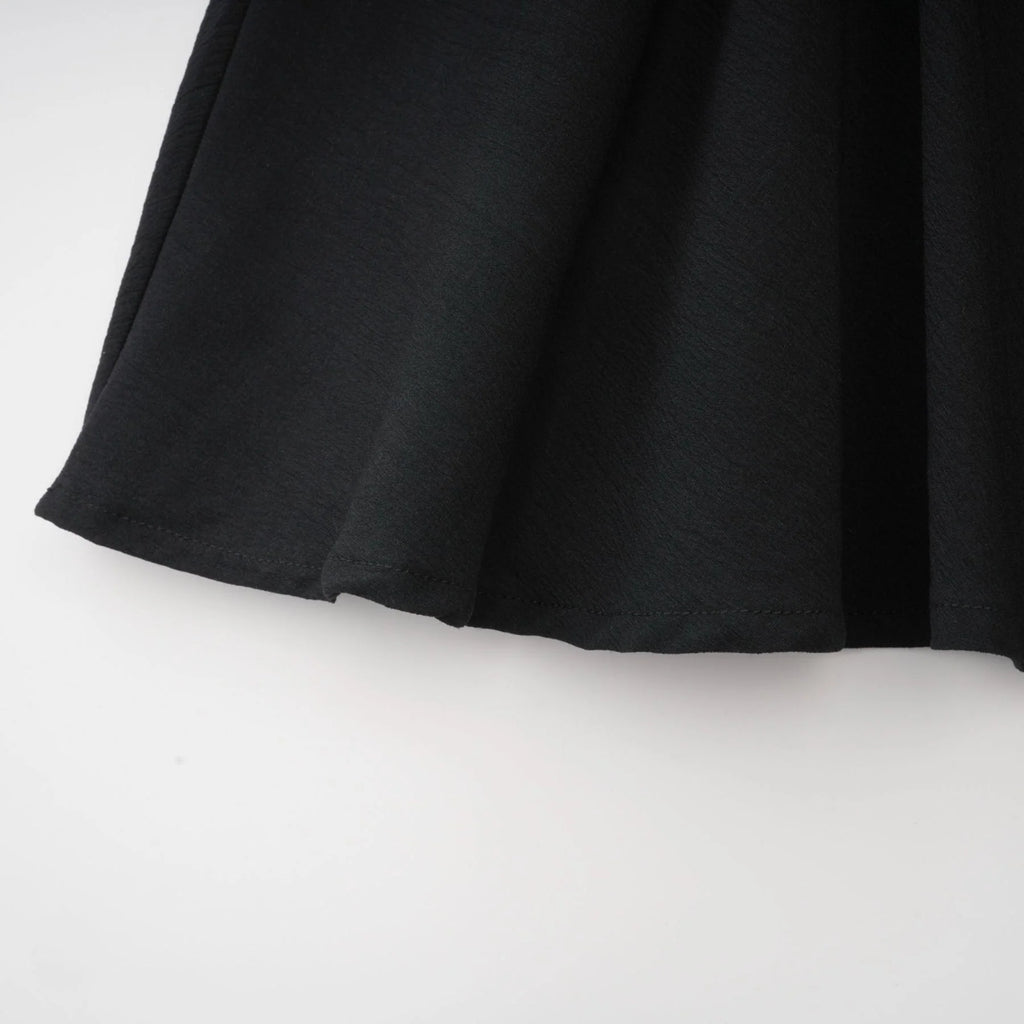 Lia Mini Dress Black Pleated Elastic Waistband Skirt
