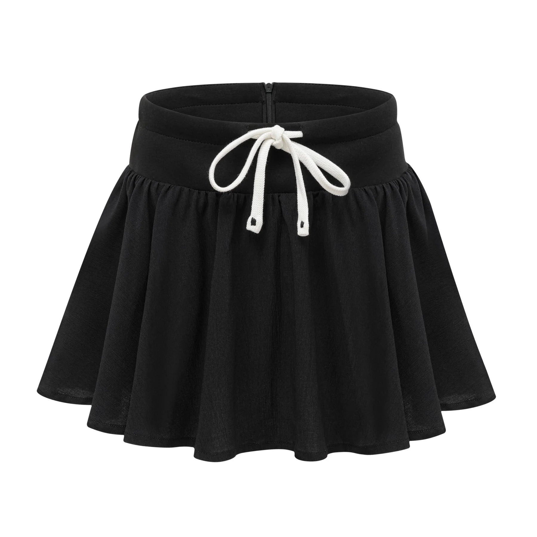 Lia Mini Dress Black Pleated Elastic Waistband Skirt