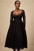 Lia Top & Dress Black Floral Lace Panelled Set