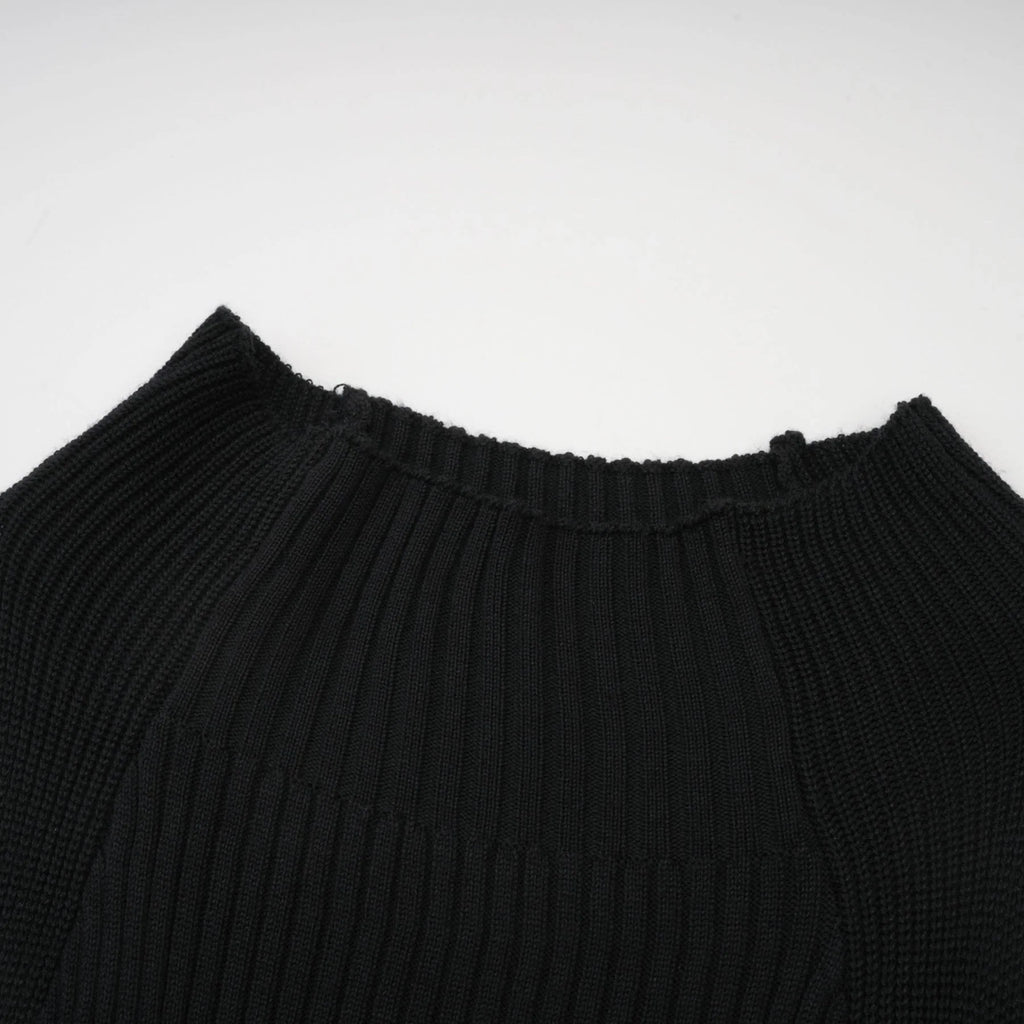 Liana Top Liana Twist Detail High Neck Sleeveless Black Ribbed