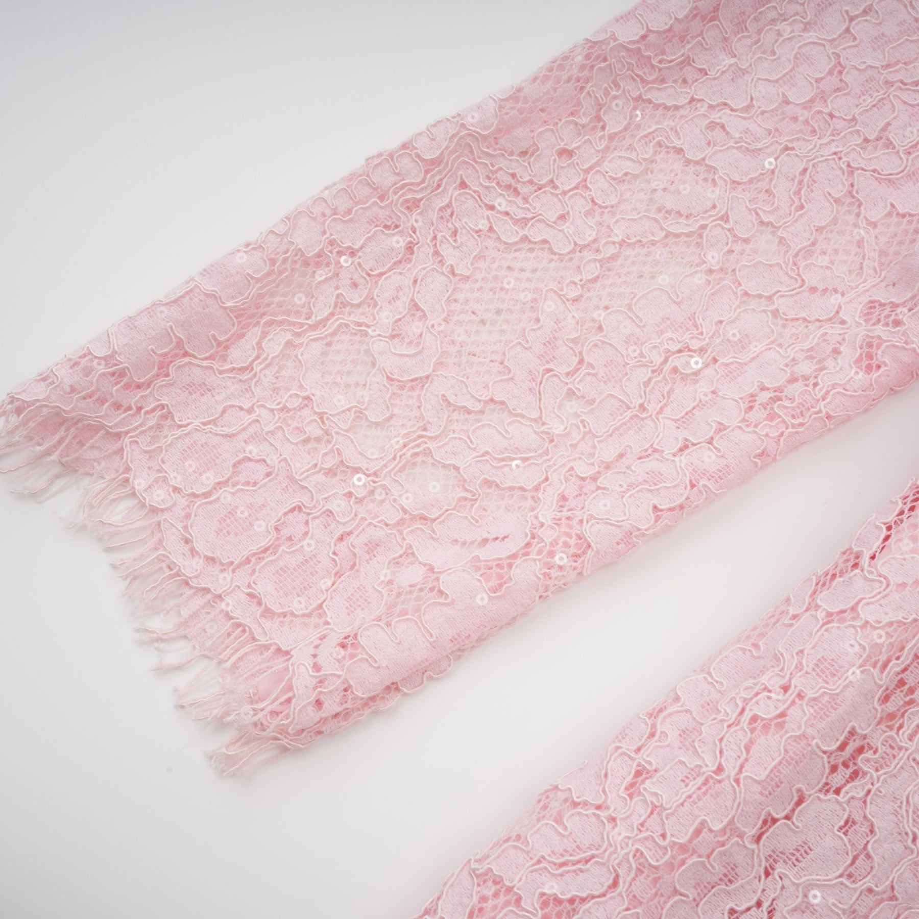Licia Floral Midi Dress in Vibrant Pink with Lace Overlay & Crystal Embellishments