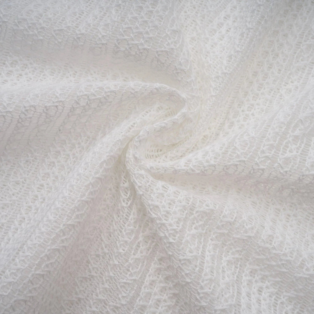 Lilah Midi Dress White Crochet Puff Godet Slip Zip & Flair