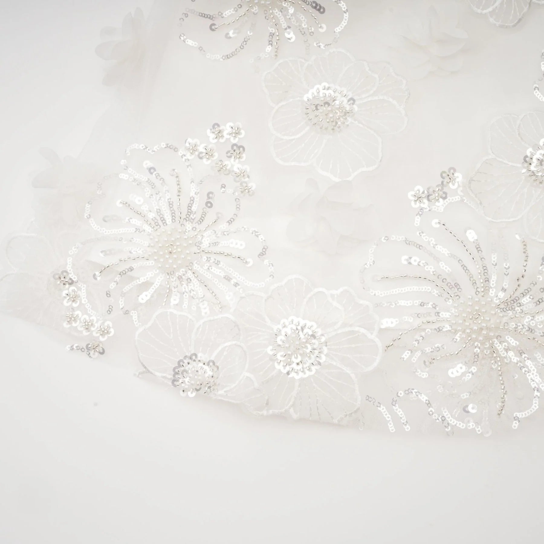 Lilah Mini Dress Crystal Floral Embellished White Square Neck
