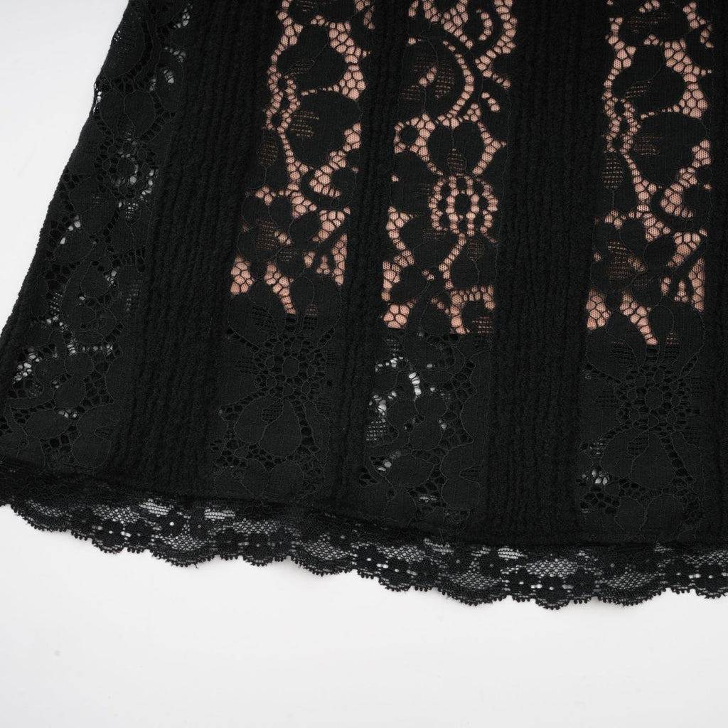 Liliana Floral Midi Dress in Black with OffShoulder Design & Flared Cuffs
