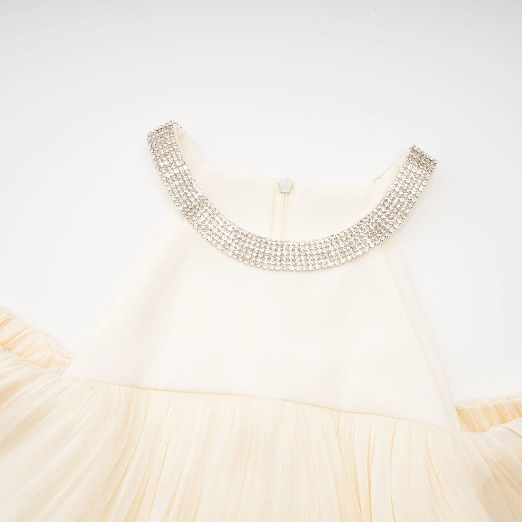 Lillian Mini Dress White Crystal Flare