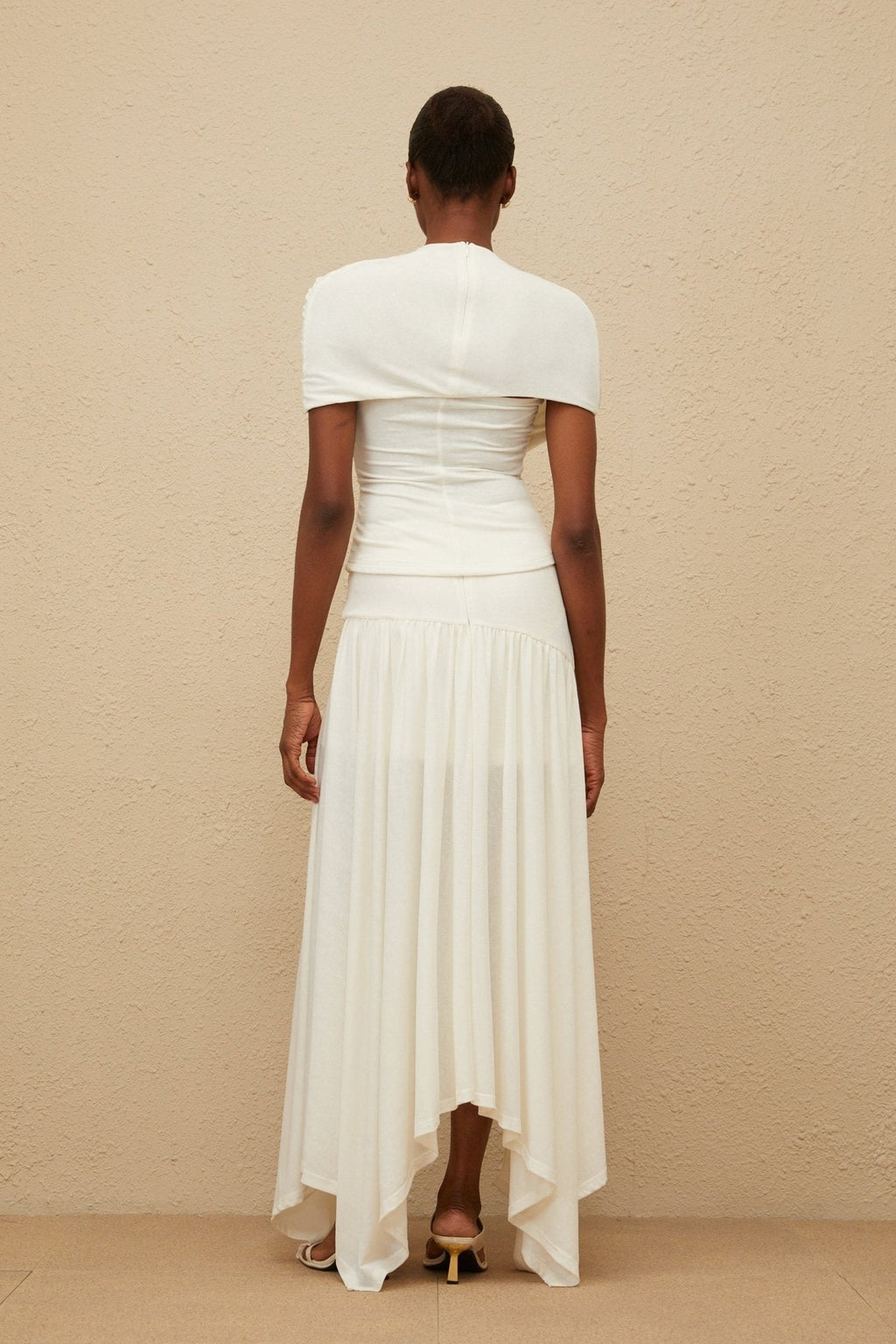 Lillian Top & Skirt - Stretch Design - Ruched Detailing - Asymmetrical Design - Fitted Silhouette - Rear Zip Fastening