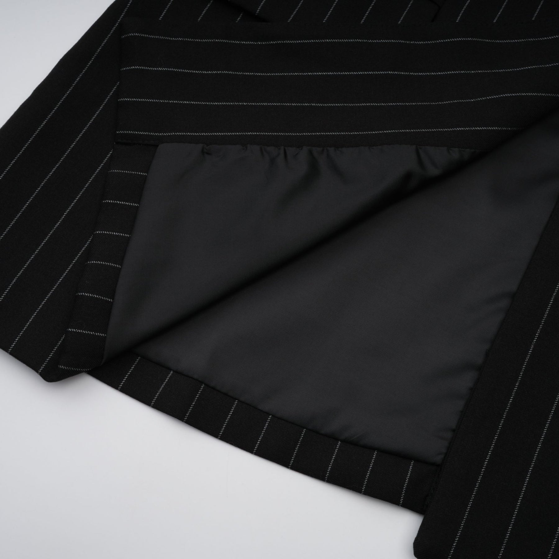 Lily Blazer Black Striped Open Back Peaked