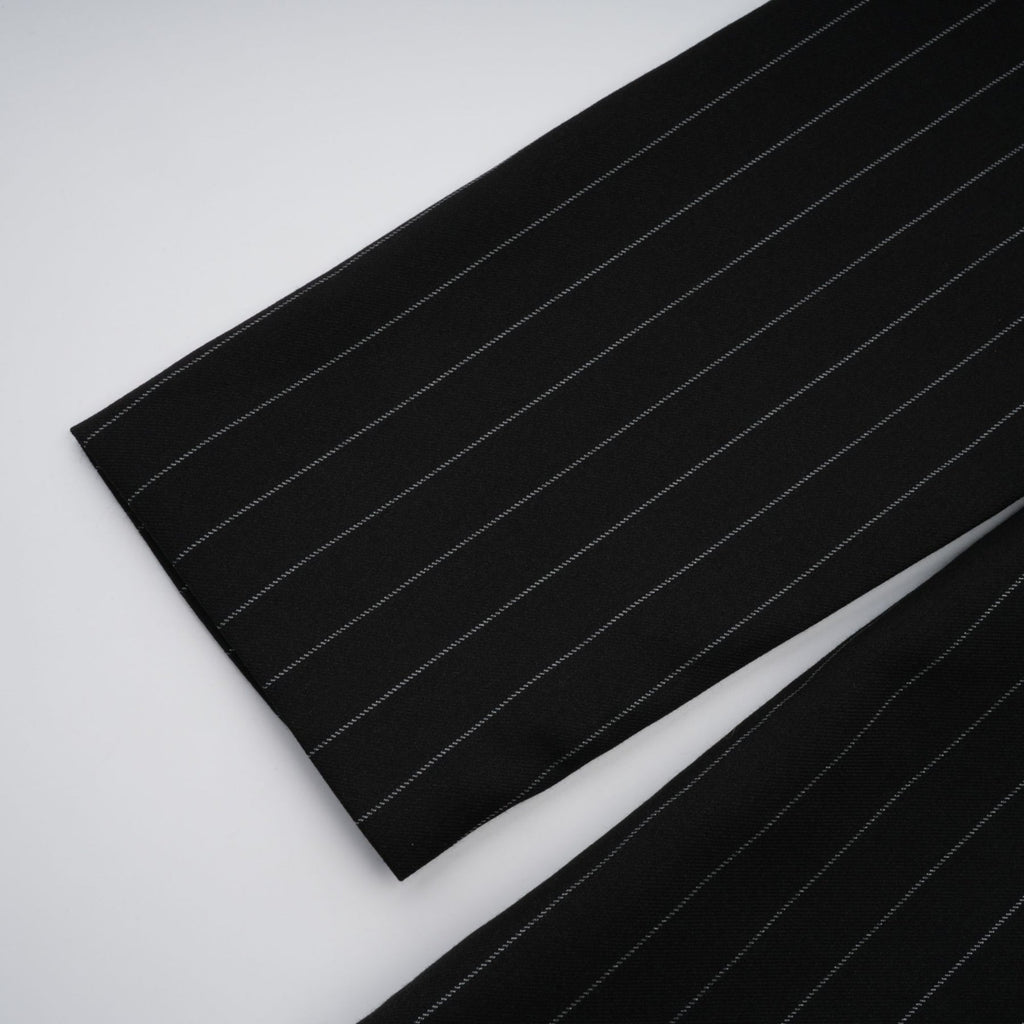 Lily Blazer Black Striped Open Back Peaked