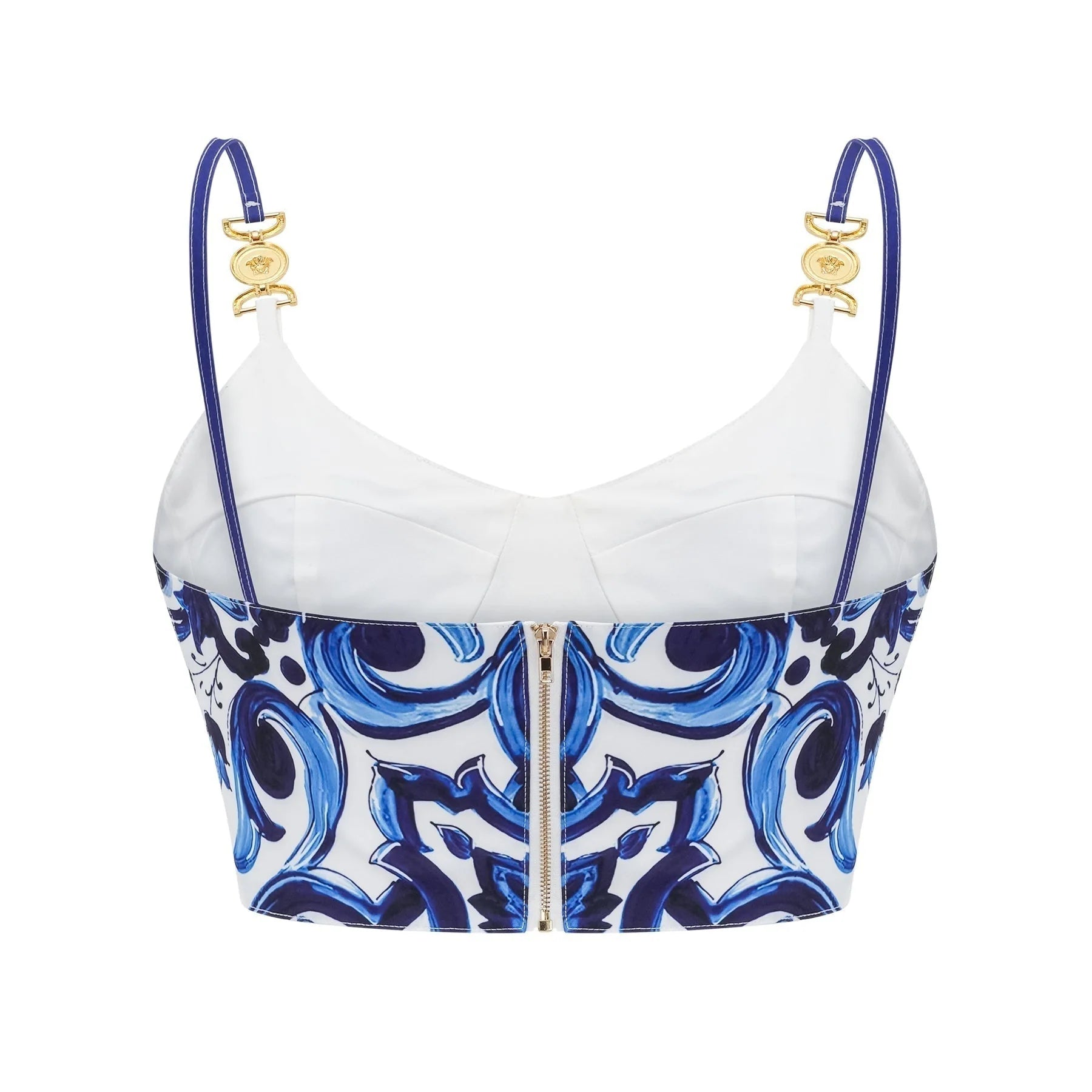 Lily Skirt & Top Set Blue & White Graphic Printed with Gold Accents