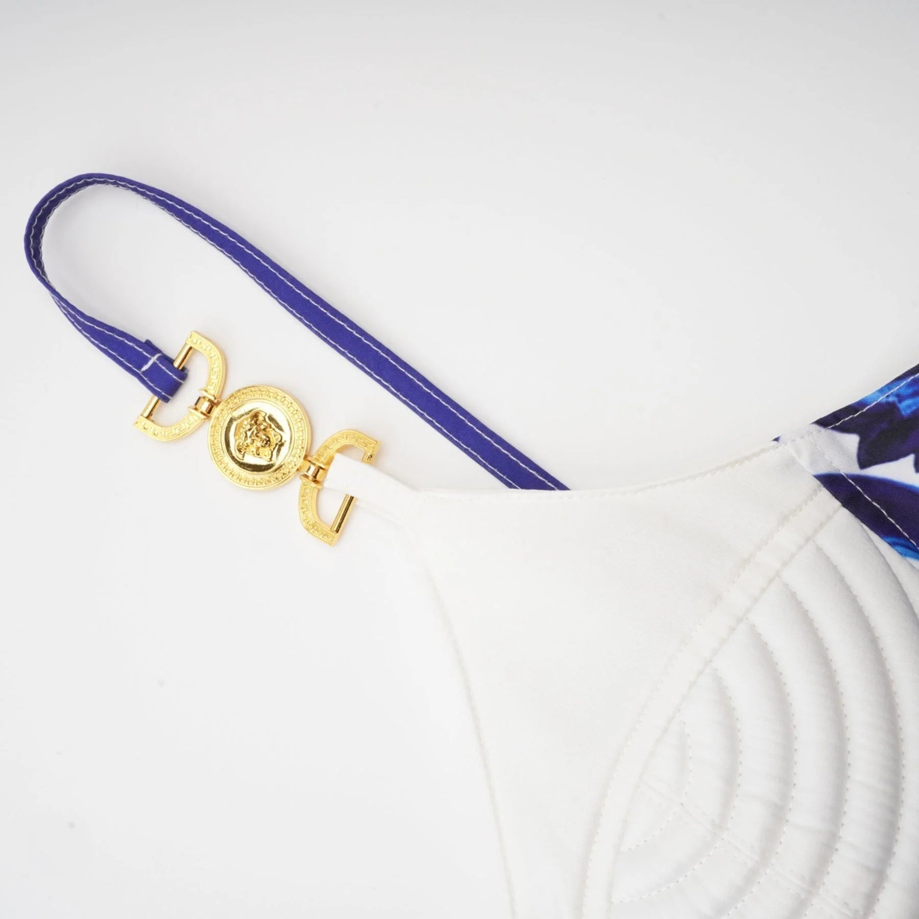 Lily Skirt & Top Set Blue & White Graphic Printed with Gold Accents