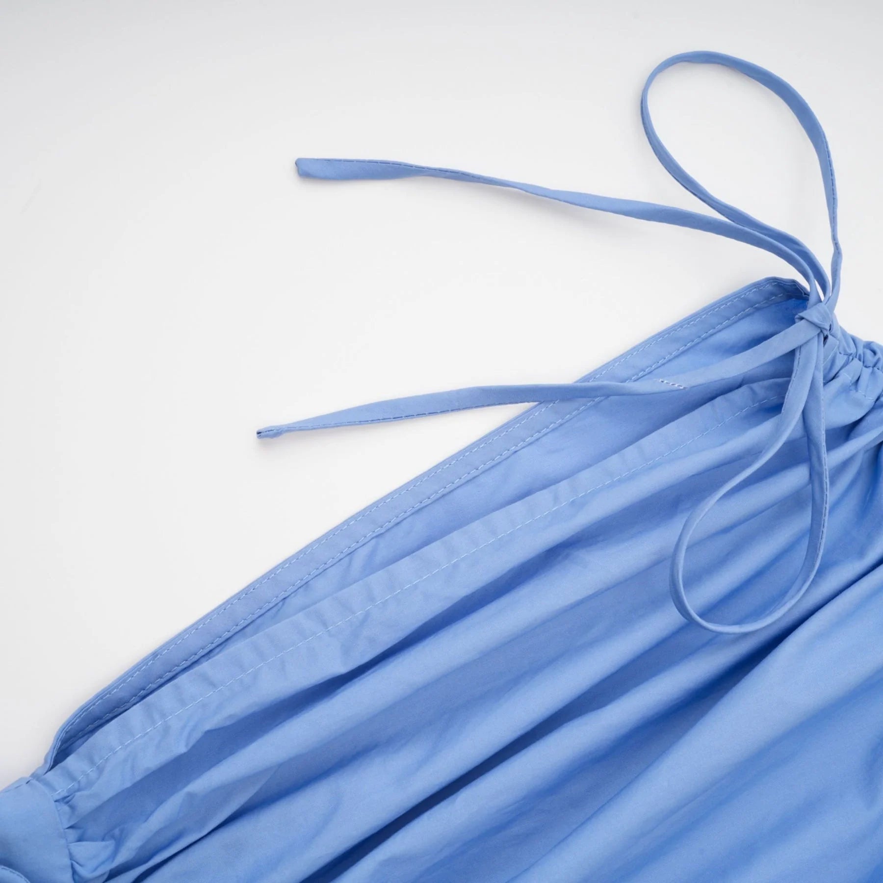 Lina Vibrant Blue Maxi Dress with Petal Details and Ribbon Accent