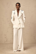 Livia Blazer & Trousers Livia Butterfly Applique White Matching