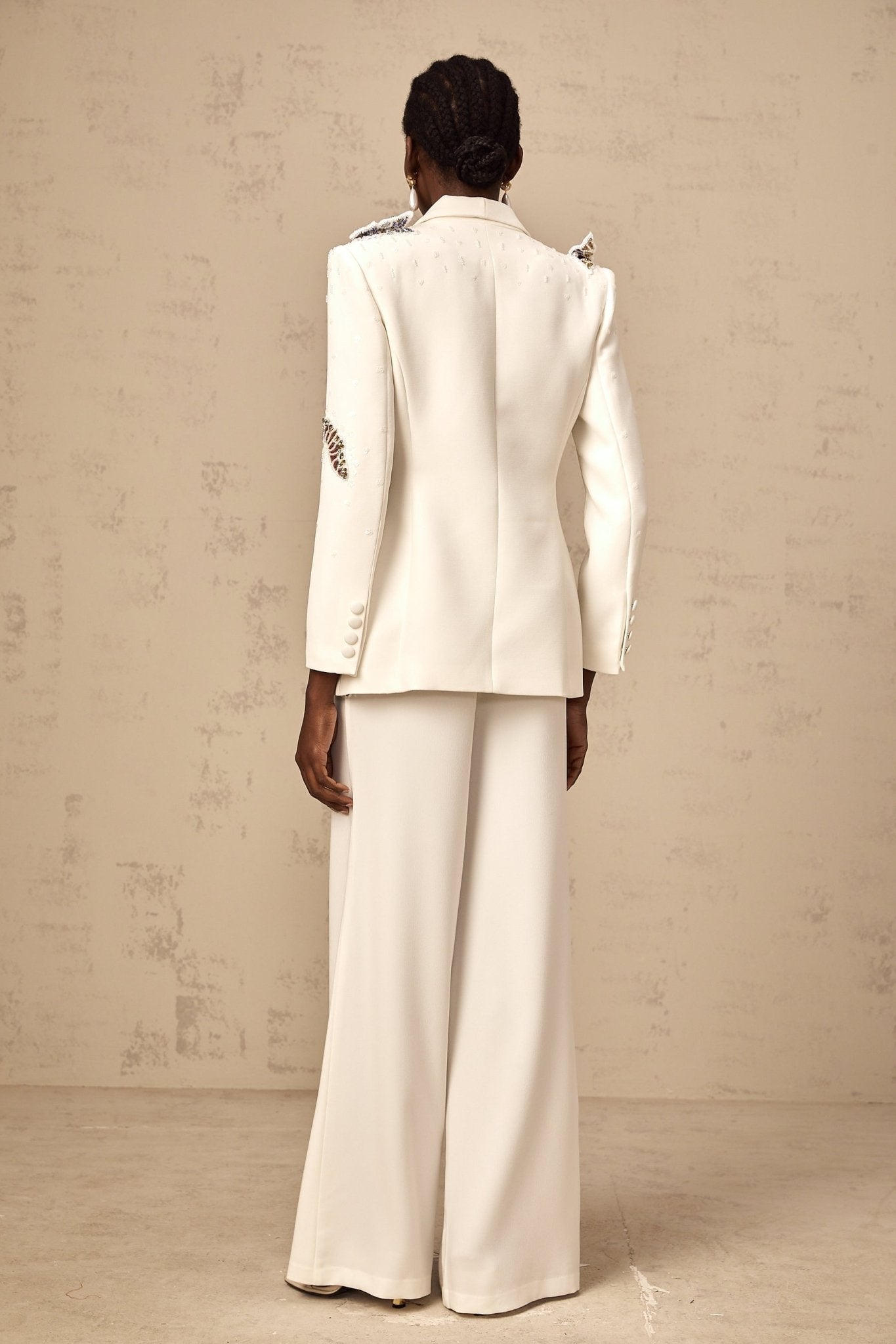Livia Blazer & Trousers Livia Butterfly Applique White Matching