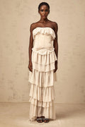 Lodovica Corset & Dress Set with Layered Ruffles in Neutrals