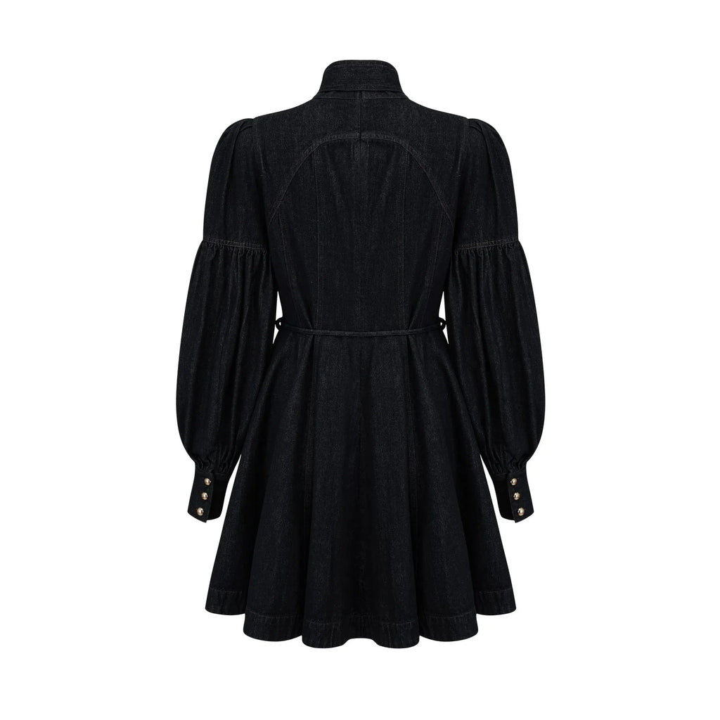 Lodovica Mini Dress Dark - Blue Contrast - Stitch Denim