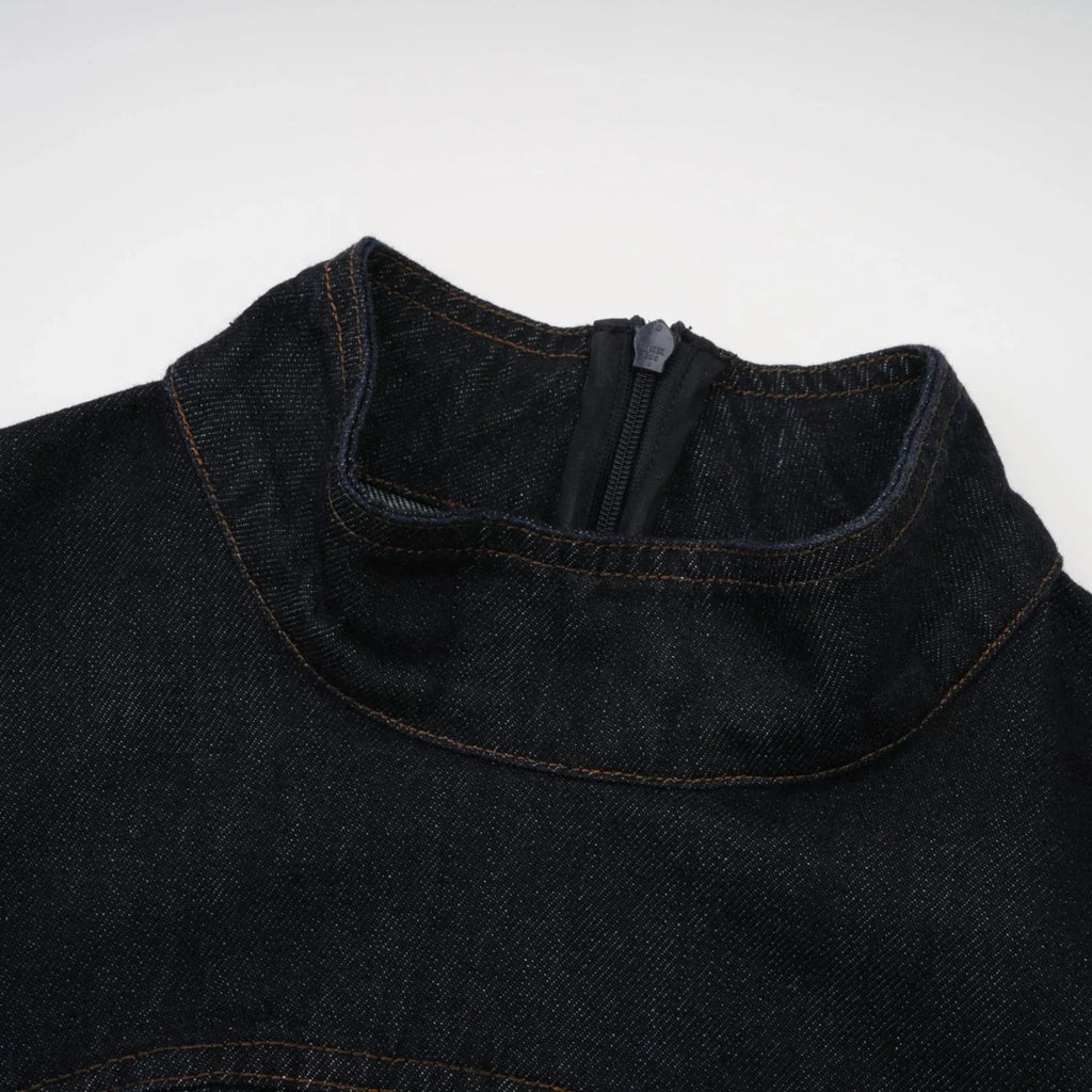 Lodovica Mini Dress Dark - Blue Contrast - Stitch Denim