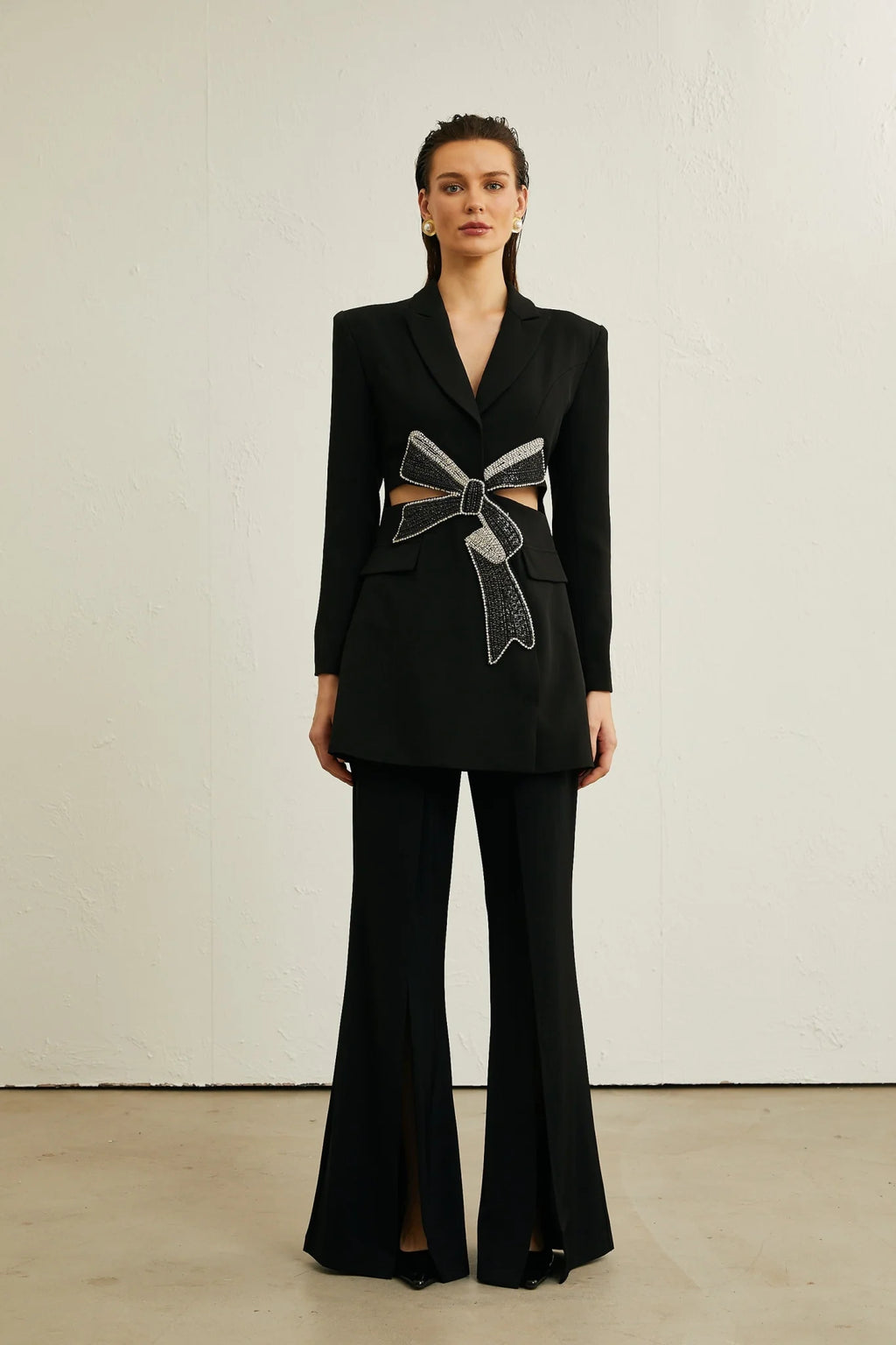 Lola Blazer with Crystal Bow Cut Out