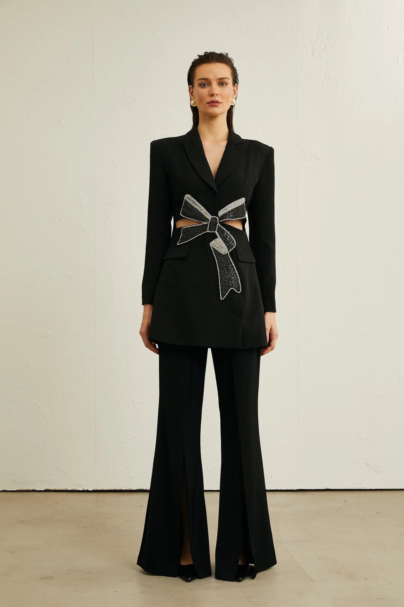 Lola Blazer with Crystal Bow Cut Out