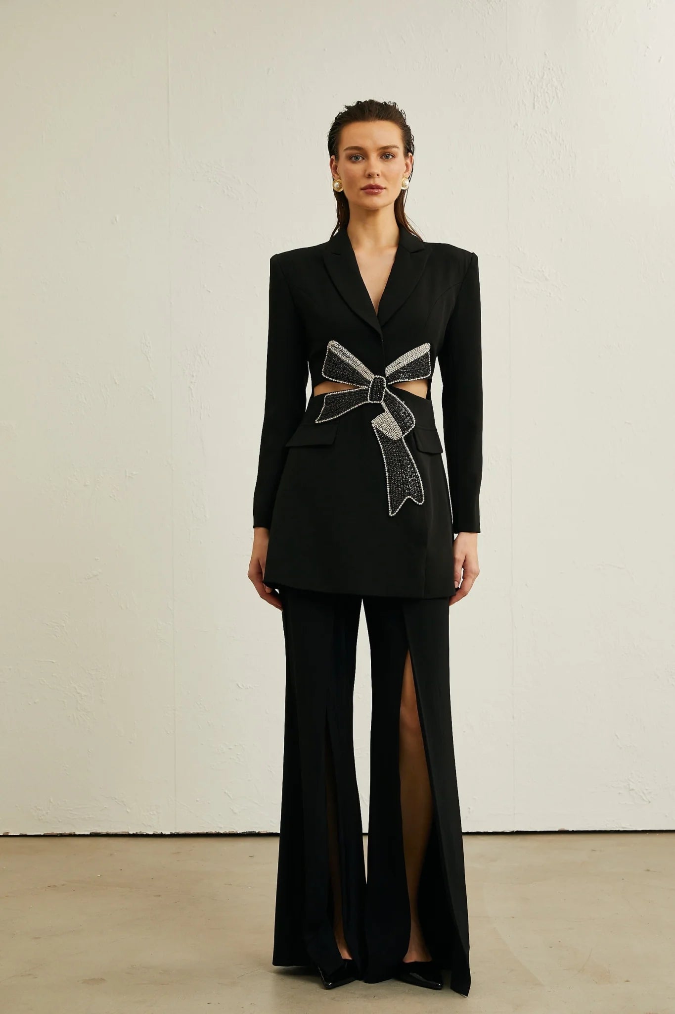 Lola Blazer with Crystal Bow Cut Out