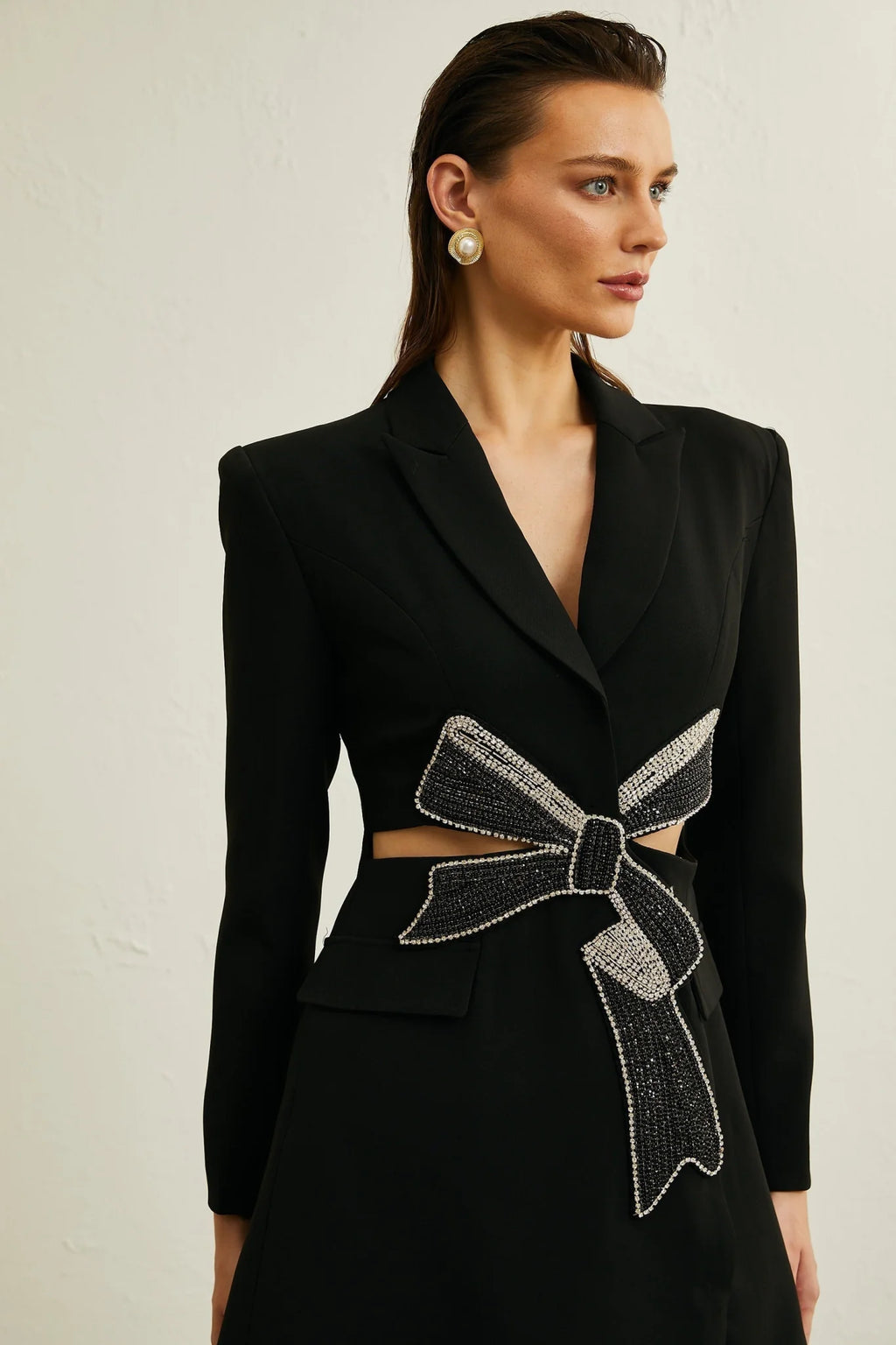 Lola Blazer with Crystal Bow Cut Out