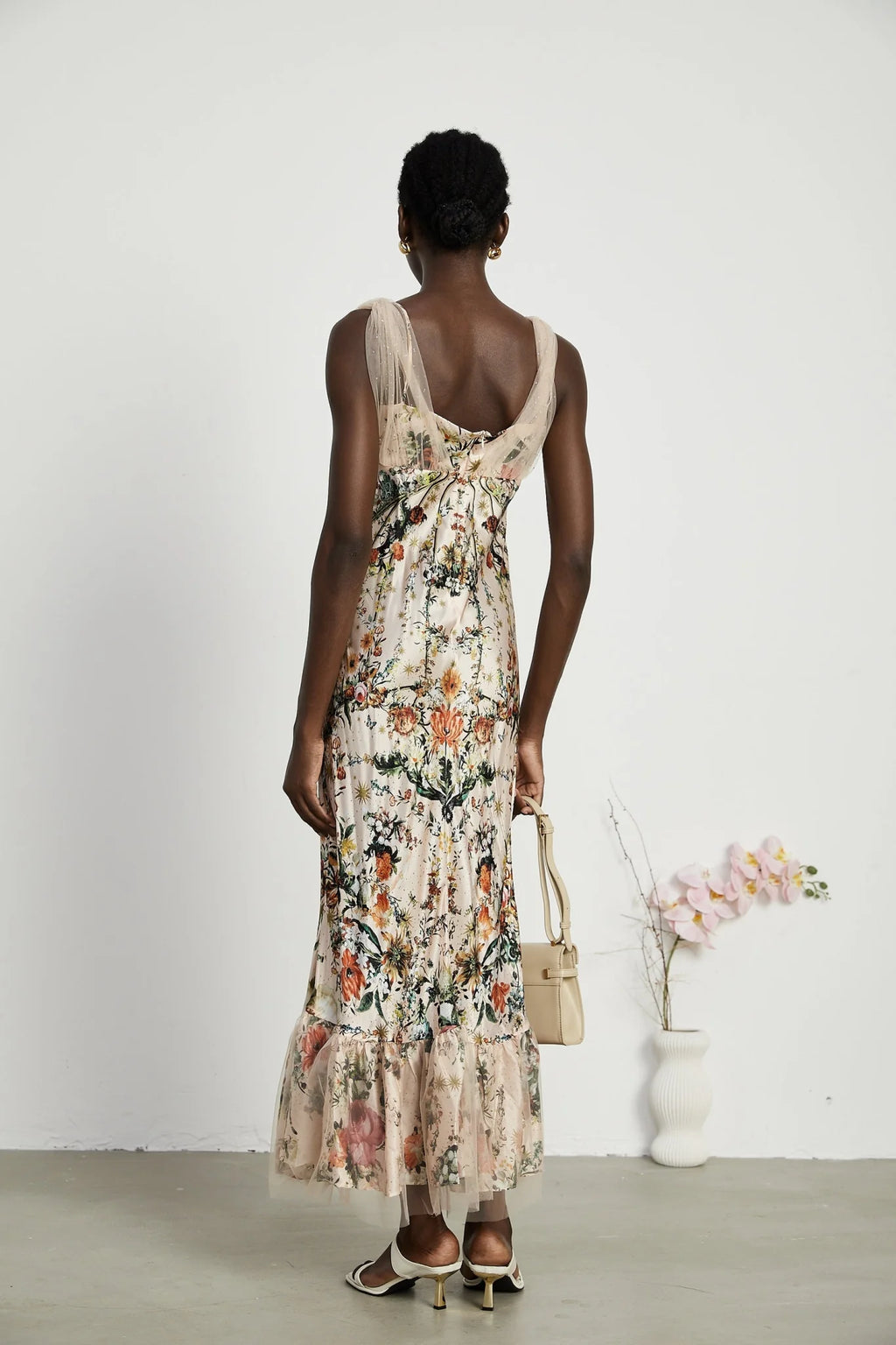 Lola Floral Maxi Dress with Crystal Embellishment