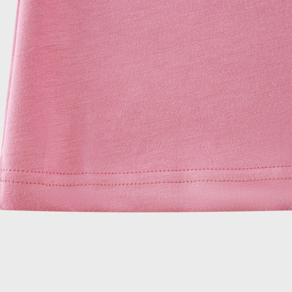 Lola Pink Maxi Dress with Faux - Flower Detail, Bow Neckline and Flounce Hem