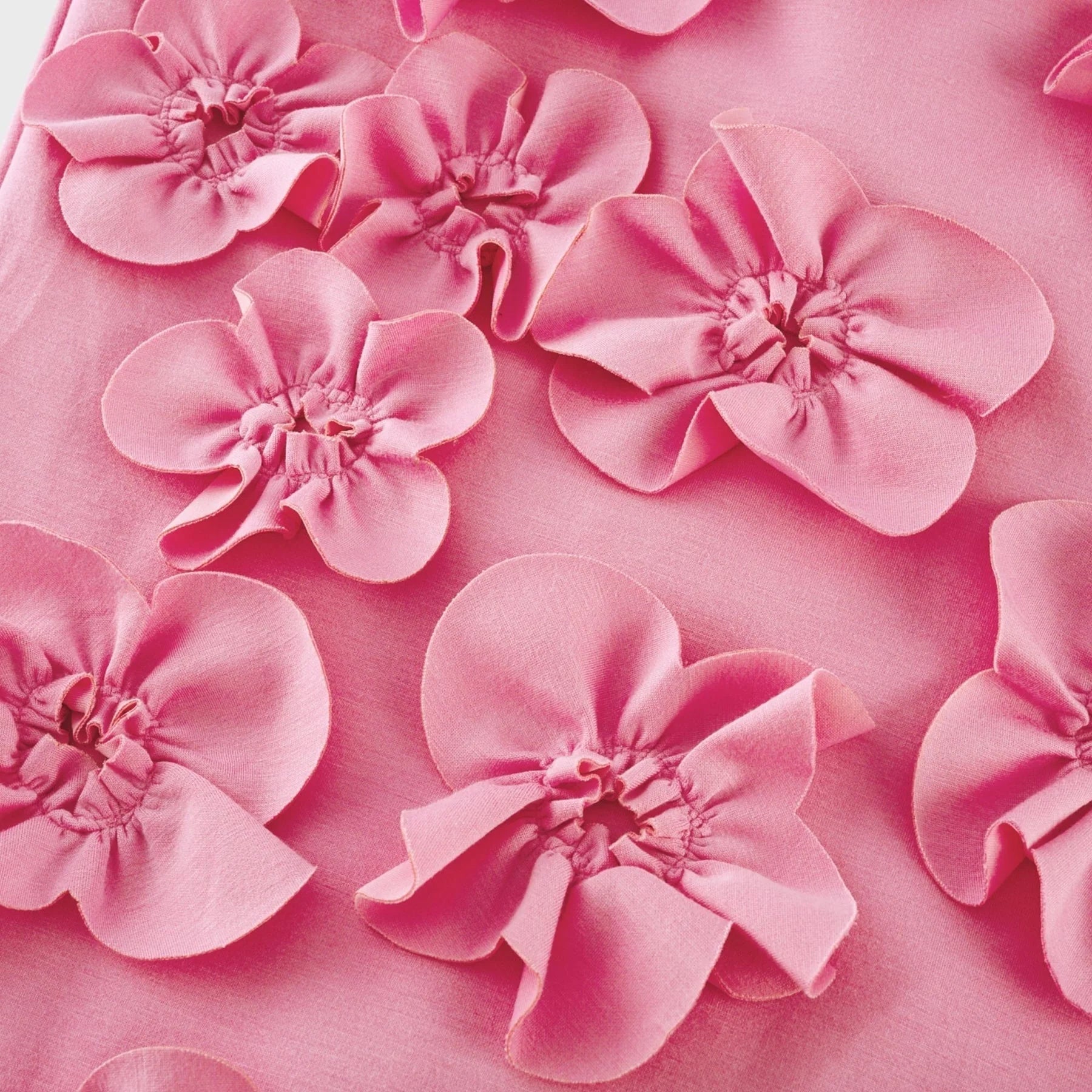 Lola Pink Maxi Dress with Faux - Flower Detail, Bow Neckline and Flounce Hem