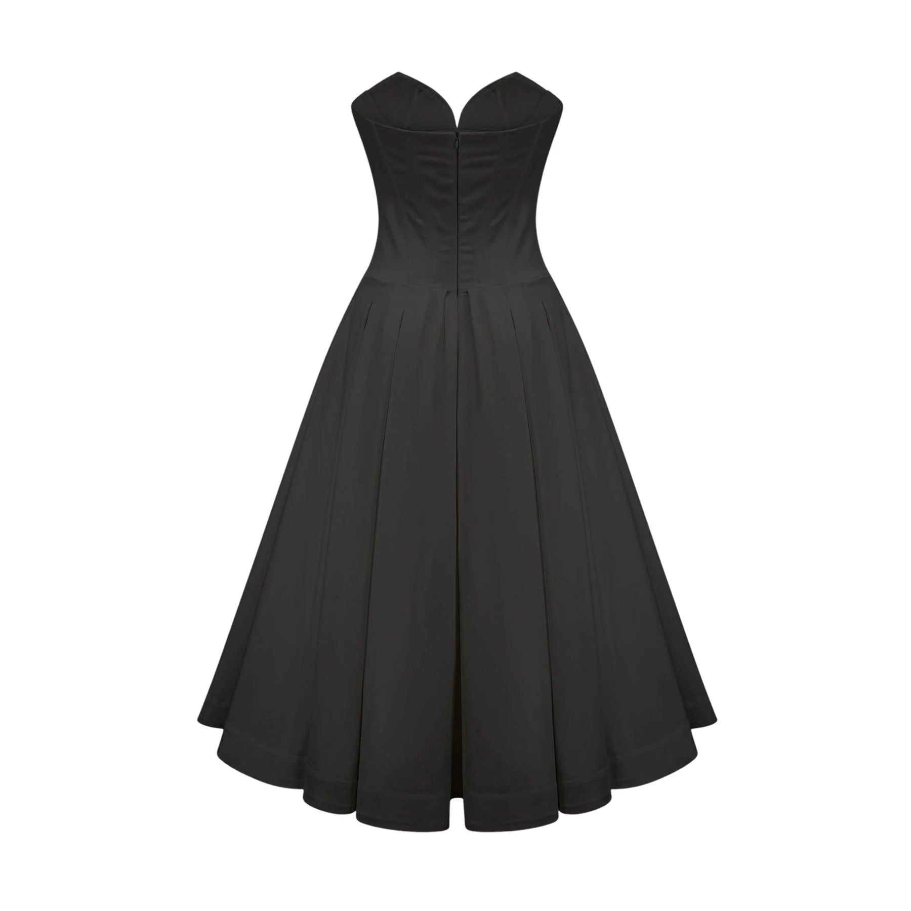 London Midi Dress - V - Neck - Sleeveless - Off the Shoulder - Corset Style