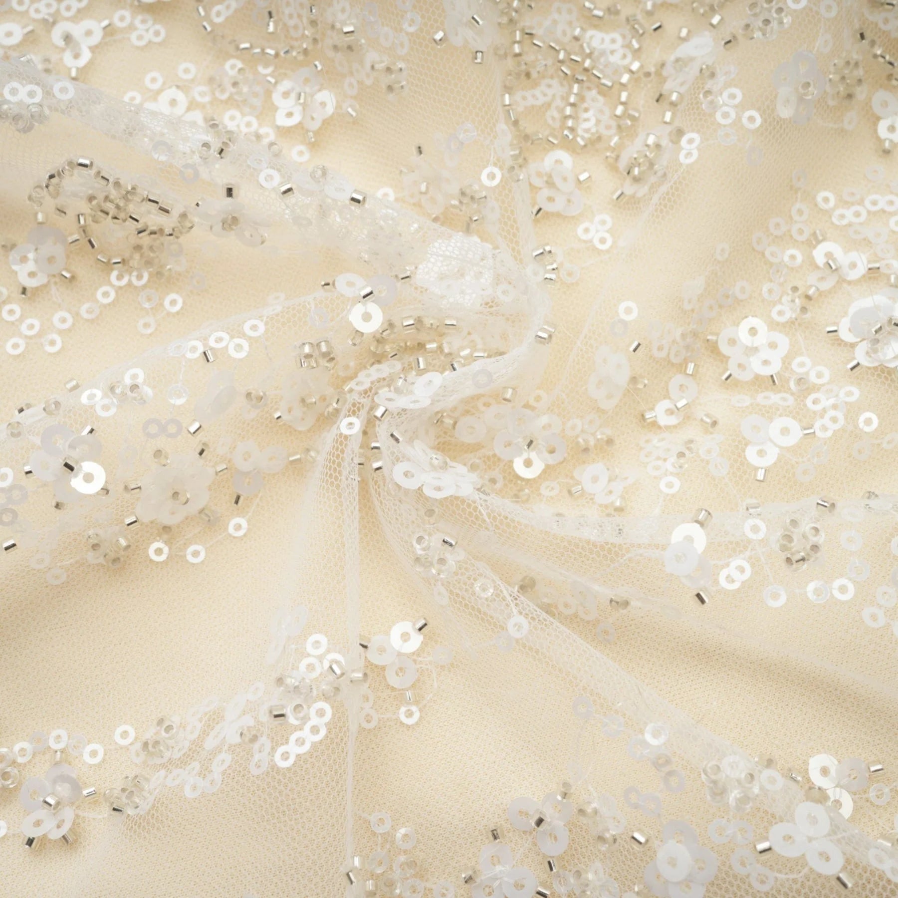 London Sequin Mini Dress with Mesh & Faux Pearl Embellishment