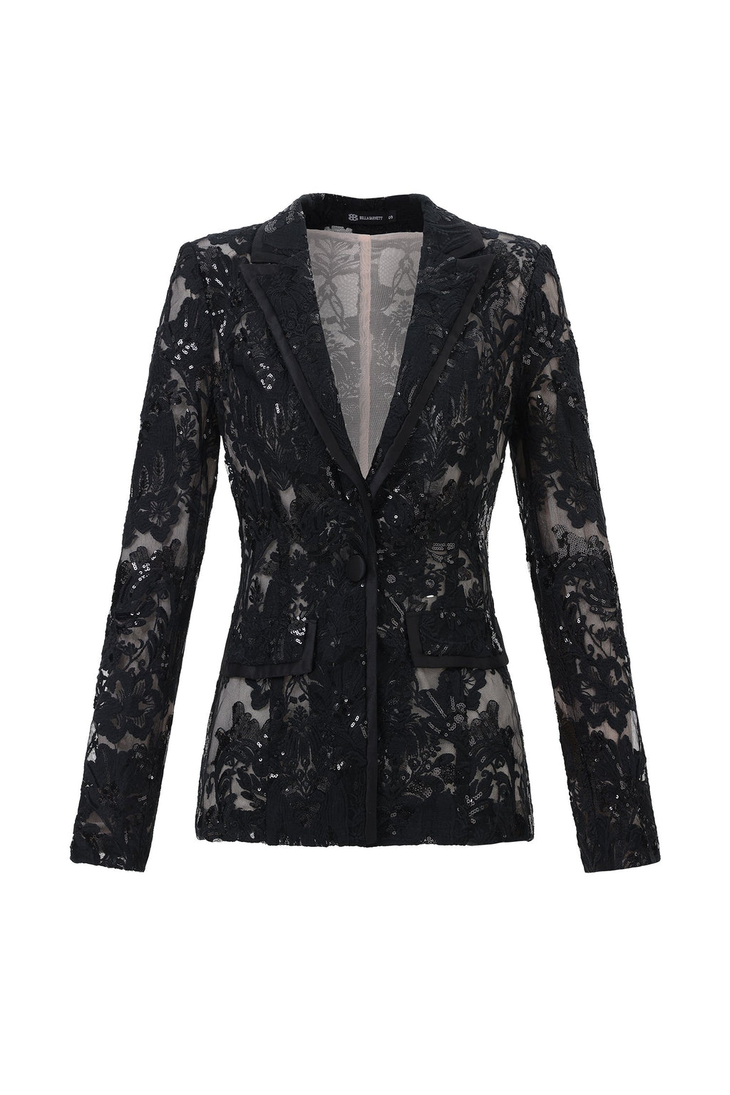 Lorelei Black Lace V-Neckline Tailored Fit Dress for Evening Events or Formal Occasions